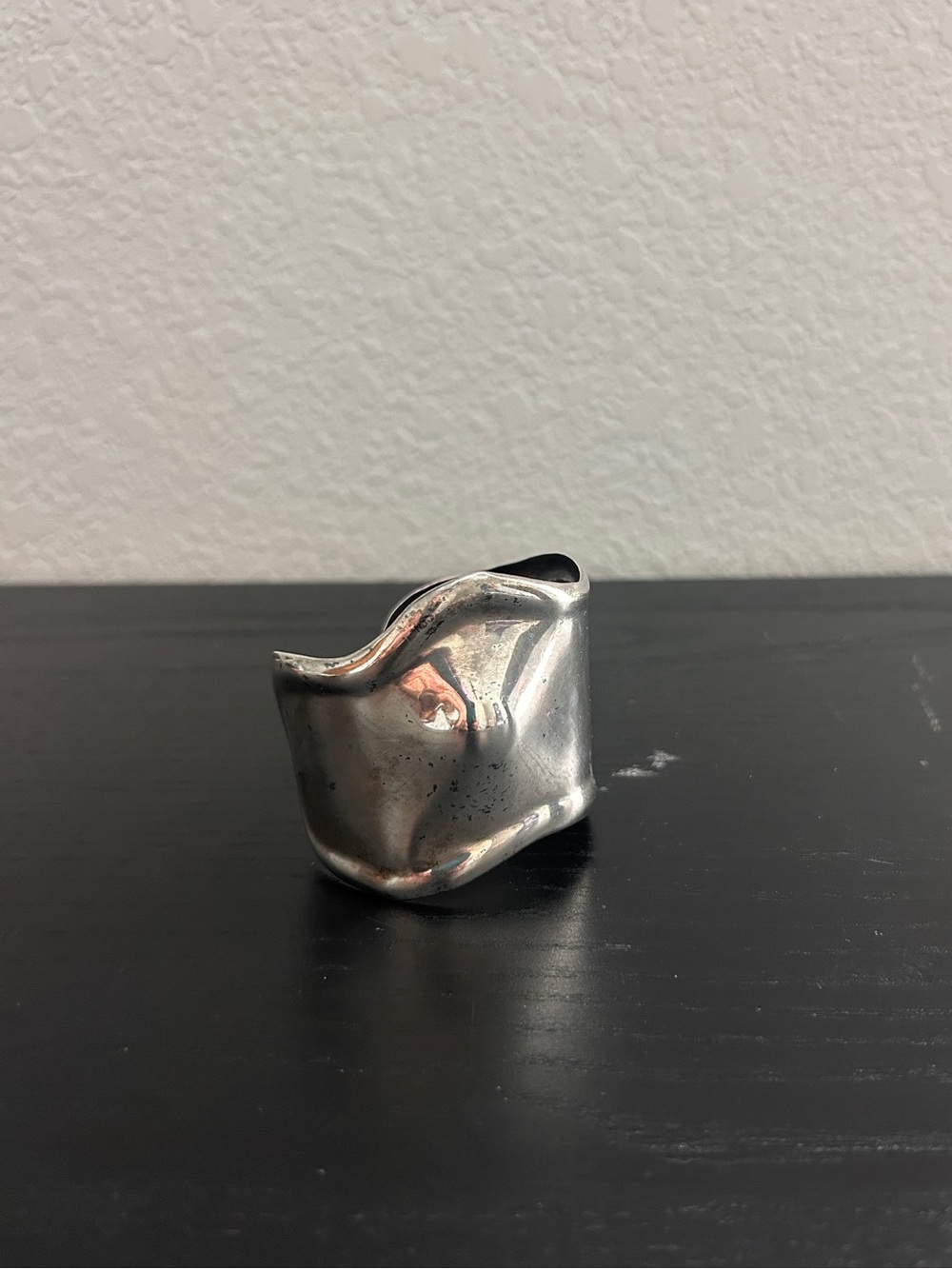 Large Sterling Silver Cuff Asymmetric Sculptural Statement Bracelet 60.4g VTG - Picture 2 of 9